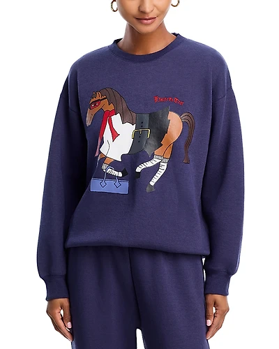 Aqua x Angelica Hicks Haute To Trot Graphic Sweatshirt - Exclusive
