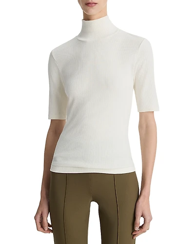 Vince Elbow Sleeve Turtleneck Top
