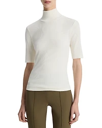 Vince Elbow Sleeve Turtleneck Top