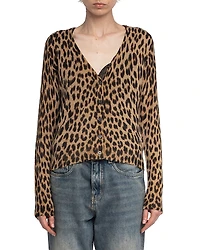 Zadig & Voltaire Manala Cp Print Leo Cashmere Cardigan
