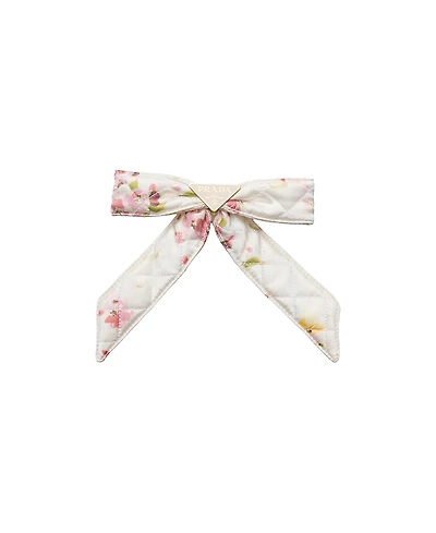 Prada Floral-Print Satin Hair Clip