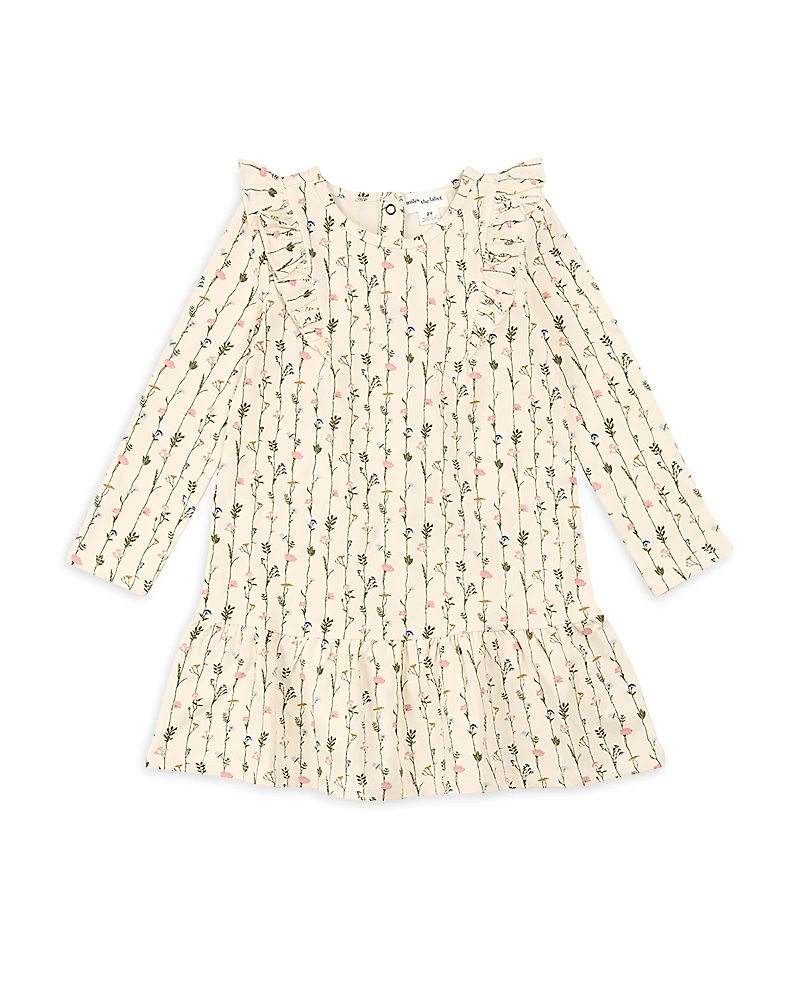 Miles The Label Girls' Floral Vines Ruffled Dress - Baby