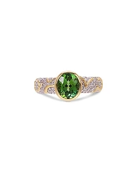 Marina B Ondine Solitaire Green Tourmaline & Diamond Ring