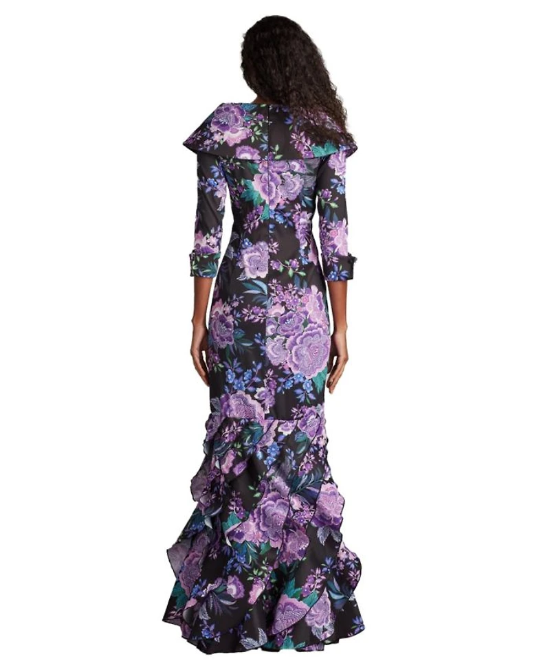 Blythe Floral Portrait Collar Gown