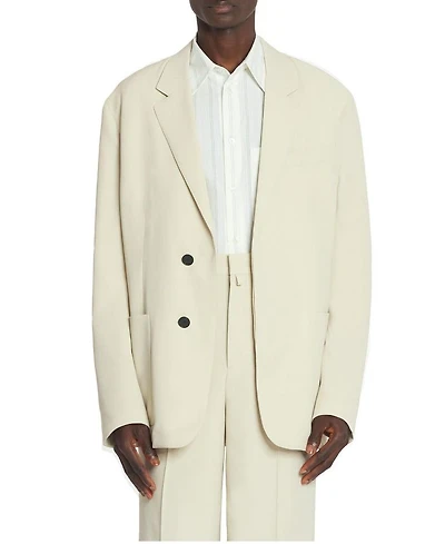 Loose Fitting Wool Blend Jacket
