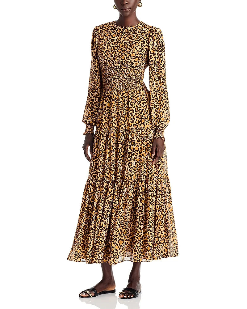 Michael Kors Smock Waist Tiered Maxi Dress