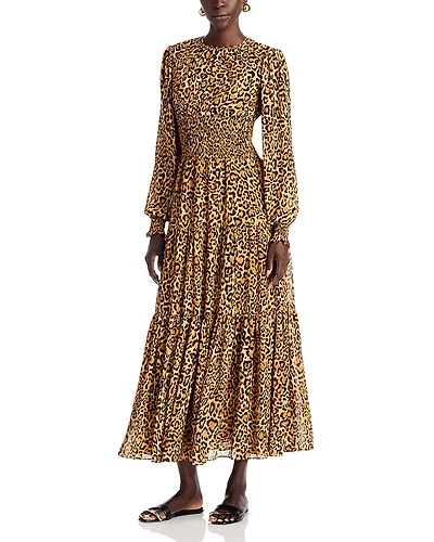 Michael Kors Smock Waist Tiered Maxi Dress