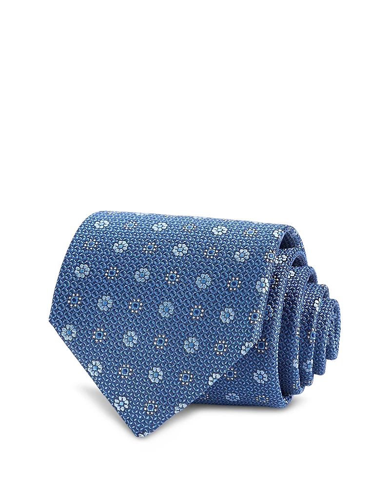 David Donahue Floral Pattern Silk Classic Tie