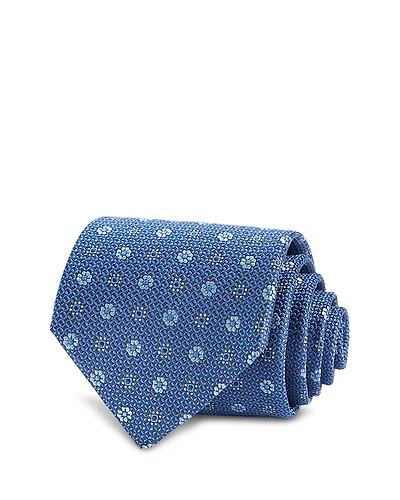 David Donahue Floral Pattern Silk Classic Tie