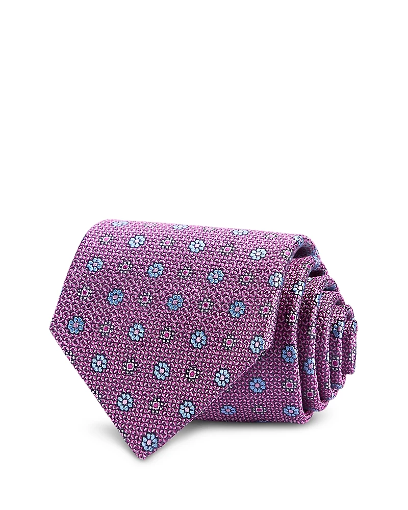 David Donahue Floral Pattern Silk Classic Tie