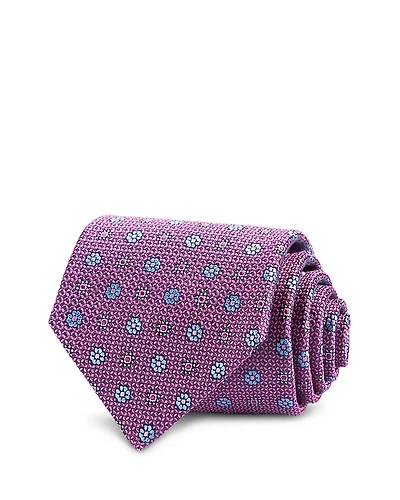 David Donahue Floral Pattern Silk Classic Tie