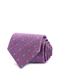 David Donahue Floral Pattern Silk Classic Tie