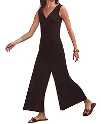 Ro & Zo Jersey Sleeveless V-Neck Jumpsuit