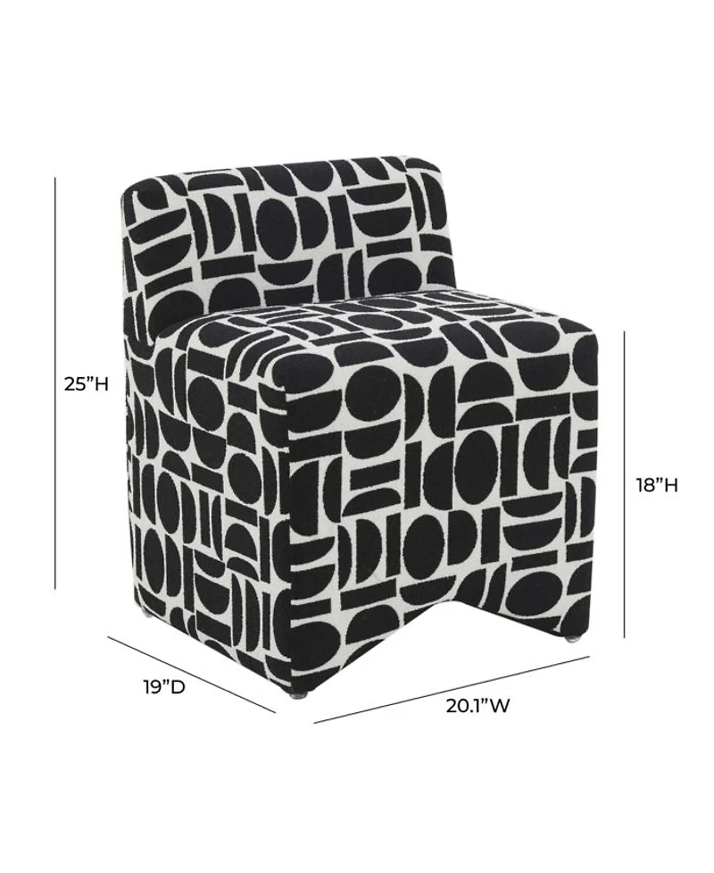 Pippa Geometric Jacquard Weave Stool in Merlot