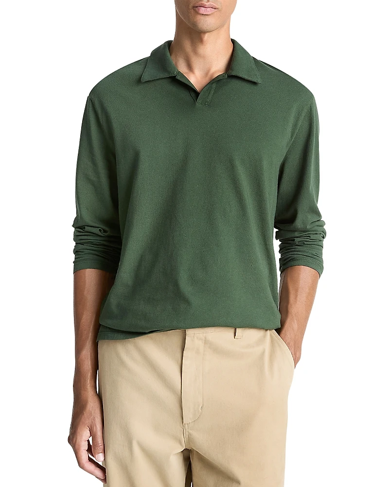 Vince Garment Dyed Long Sleeve Polo