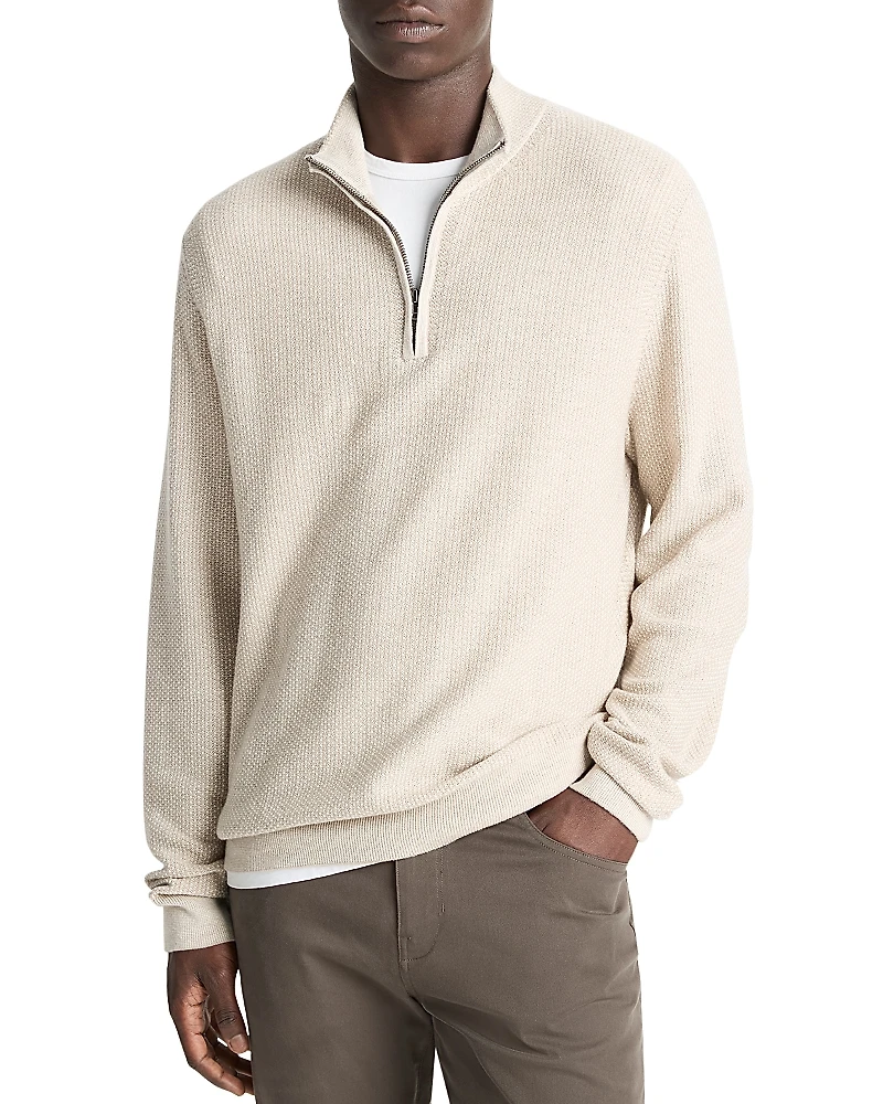 Vince Geo Jacquard Quarter Zip Sweater