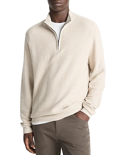 Vince Geo Jacquard Quarter Zip Sweater