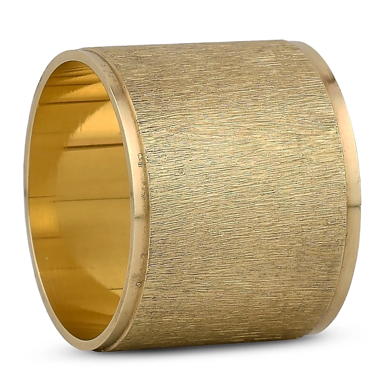 Aman Imports Matte Gold Textured Tube Napkin Ring
