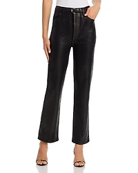 Frame Le Sleek Coated High Rise Straight Jeans