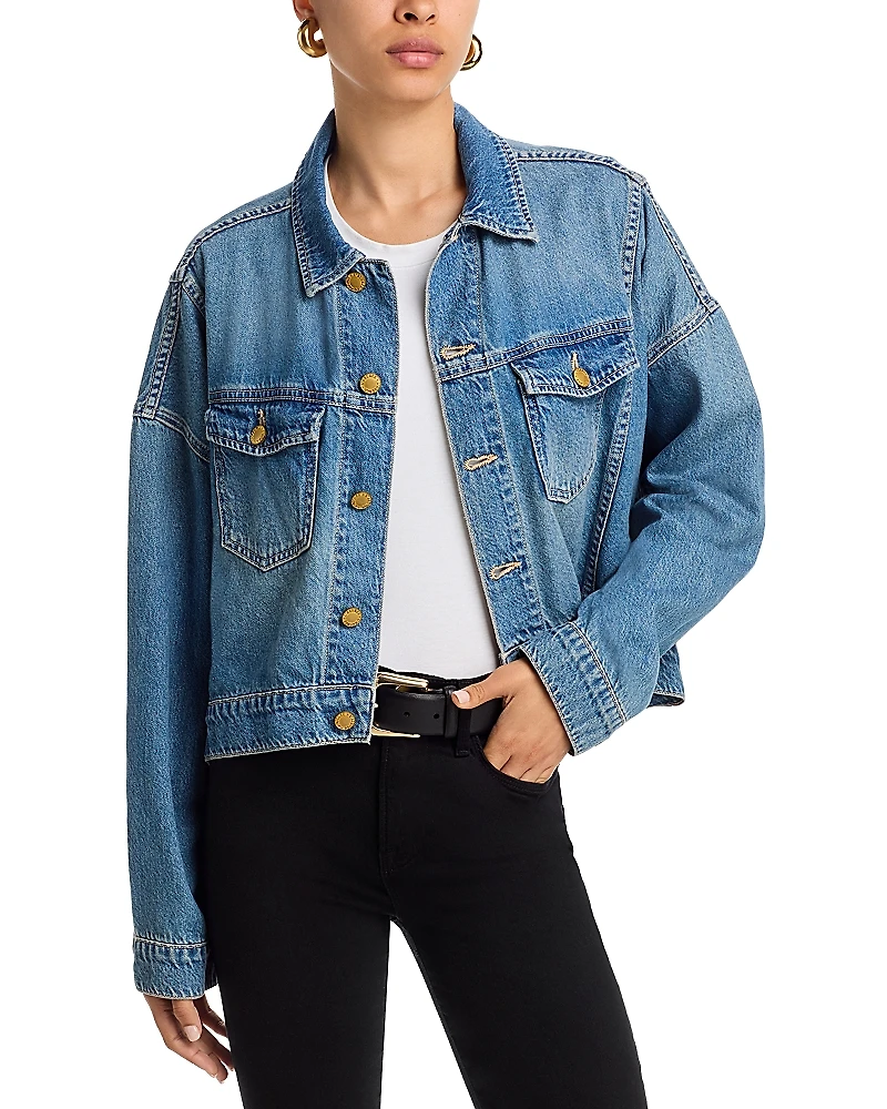 L'Agence Vianney Crop Denim Jacket