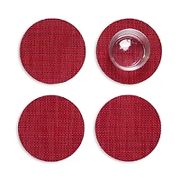 Chilewich Mini Basketweave Round Coasters, Set of 4