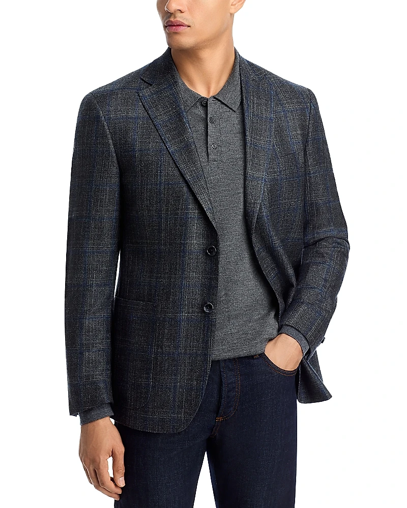 The Men's Store at Bloomingdale's Loro Piana Wool, Silk & Cashmere Fabric Plaid Unstructured Regular Fit Sport Coat