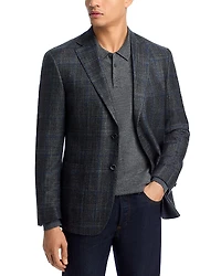 The Men's Store at Bloomingdale's Loro Piana Wool, Silk & Cashmere Fabric Plaid Unstructured Regular Fit Sport Coat