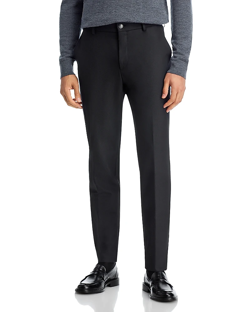Boss Perin Performance Wool Tapered Fit Pants with Elasticated Waistband