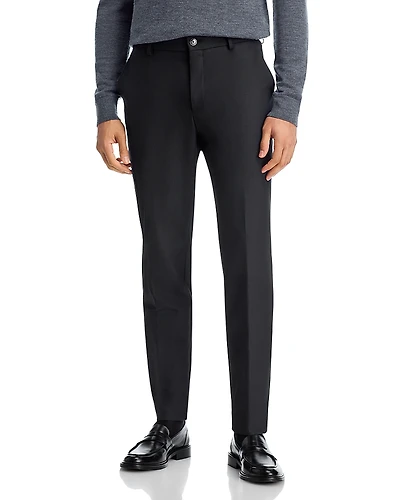 Boss Perin Performance Wool Tapered Fit Pants with Elasticated Waistband