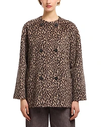 Emporio Armani Animal Print Faux Fur Peacoat