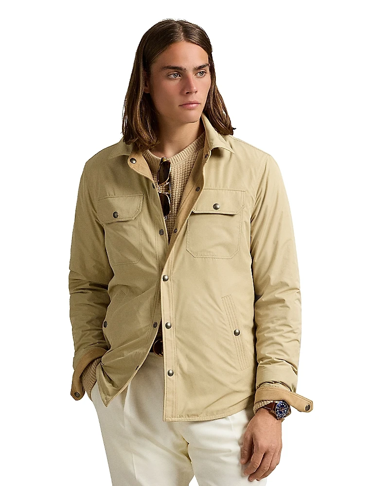 Polo Ralph Lauren Reversible Suede Taffeta Shirt Jacket