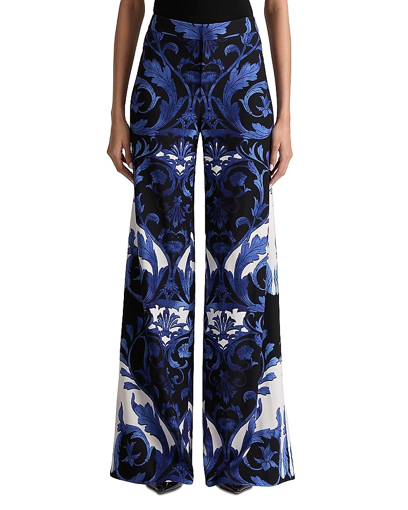 Alice and Olivia Ronnie Wide Leg Printed Pants