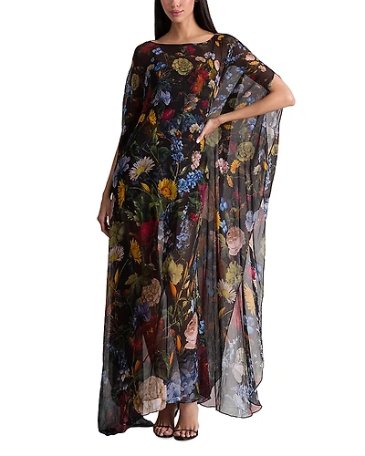 Alice and Olivia Linn Floral Cape Maxi Dress