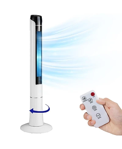 Costway 48'' Portable 80A Oscillating Bladeless Tower Fan with Remote & Led Control