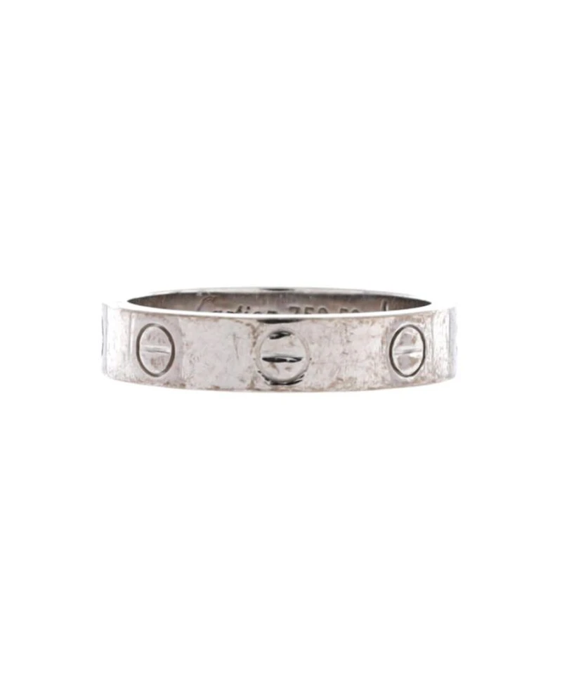 Love Wedding Band 1 Diamond Ring 18K White Gold with Diamond