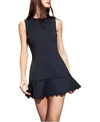 Cynthia Rowley Sleeveless Scallop Flounce Bonded Dress