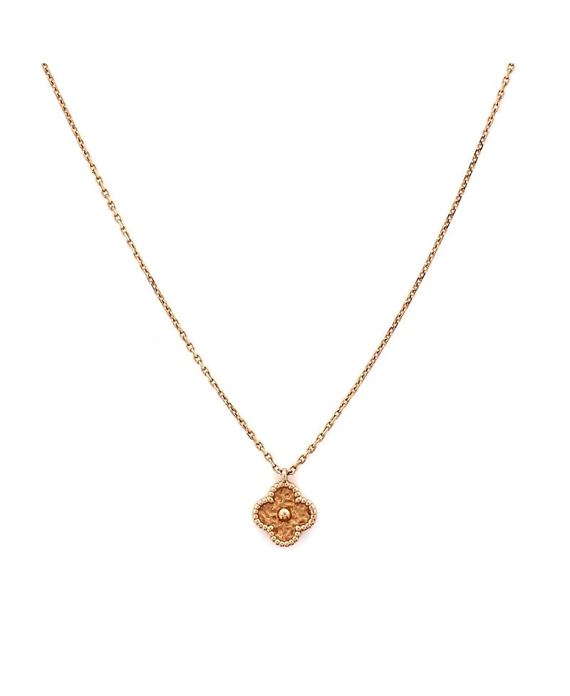 Pre-Owned Van Cleef & Arpels Sweet Alhambra Pendant Necklace 18K Rose Gold