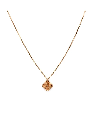 Pre-Owned Van Cleef & Arpels Sweet Alhambra Pendant Necklace 18K Rose Gold