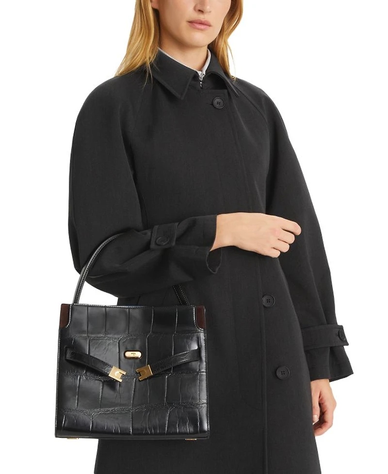 Lee Radziwill Croc Embossed Double Bag