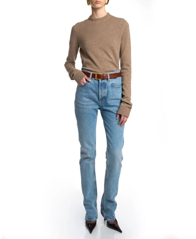 Rectangular Buckle Belt Leather