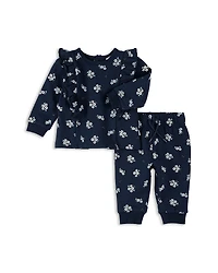 Firsts by petit lem Girls' Floral Print Top & Pants Set - Baby