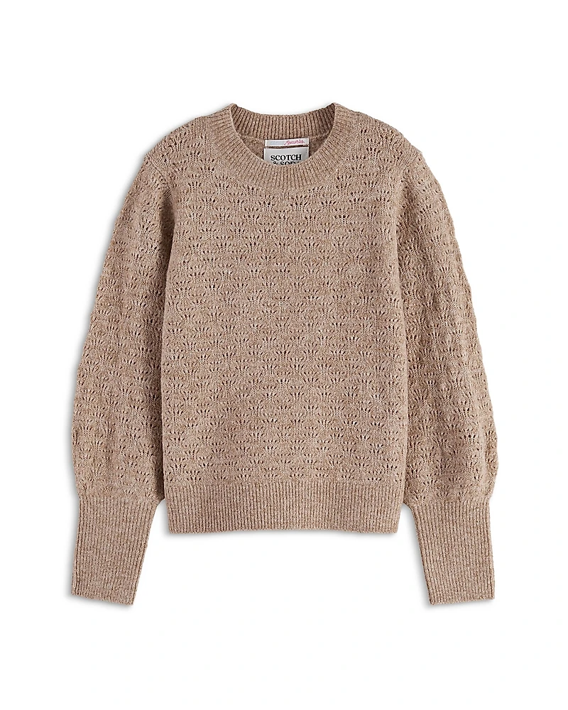 Scotch & Soda Girls' Ajour Knitted Sweater - Little Kid, Big Kid