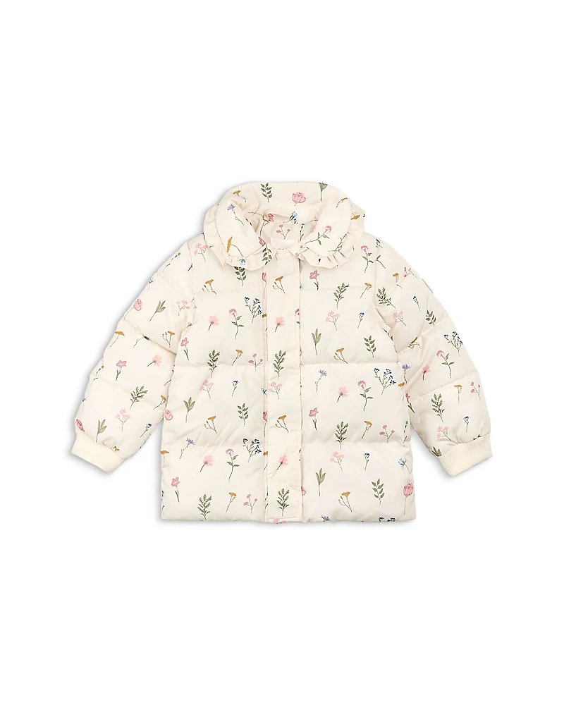 Miles The Label Girls' Pressed Florals Printed Puffer Jacket - Little Kid