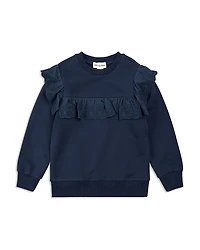 Miles The Label Girls' Eyelet Detail Long Sleeved Top - Little Kid