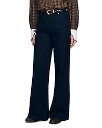 Sandro Raph Mid Rise Wide Leg Jeans