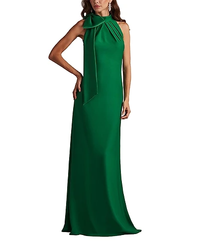 Tadashi Shoji Sims Shoulder Bow Halter Gown