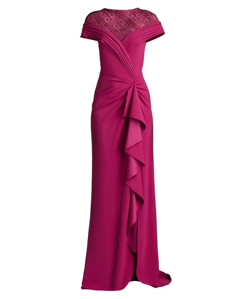 Yura Waterfall Flounce Gown