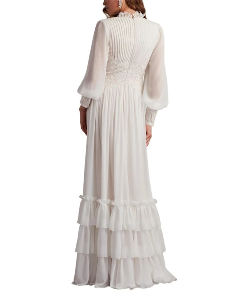 Topanga Tiered Bishop Sleeve Gown