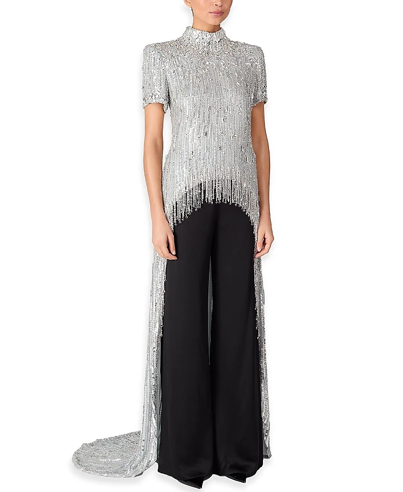 Jenny Packham Zea Sequin-Embellished Top