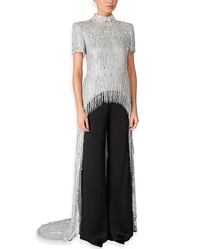 Jenny Packham Zea Sequin-Embellished Top
